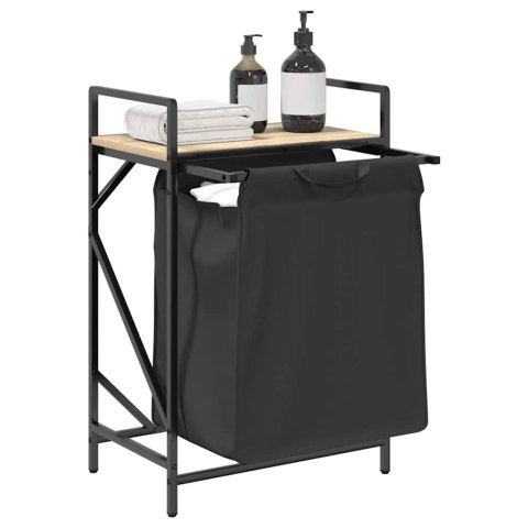 KOSZ NA PRANIE 1 KOMORA Z PÓŁKĄ DĄB SONOMA