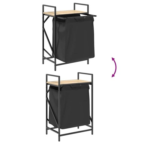 KOSZ NA PRANIE 1 KOMORA Z PÓŁKĄ DĄB SONOMA