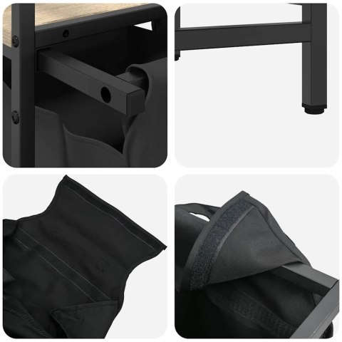 KOSZ NA PRANIE 1 KOMORA Z PÓŁKĄ DĄB SONOMA