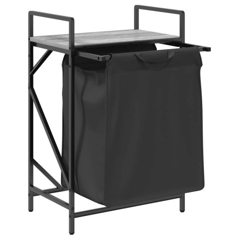 KOSZ NA PRANIE 1 KOMORA Z PÓŁKĄ SZARY DĄB SONOMA