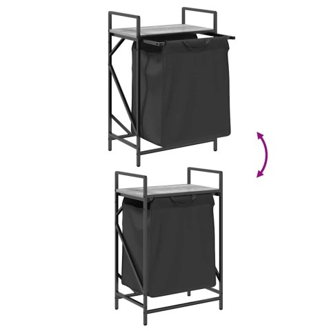 KOSZ NA PRANIE 1 KOMORA Z PÓŁKĄ SZARY DĄB SONOMA