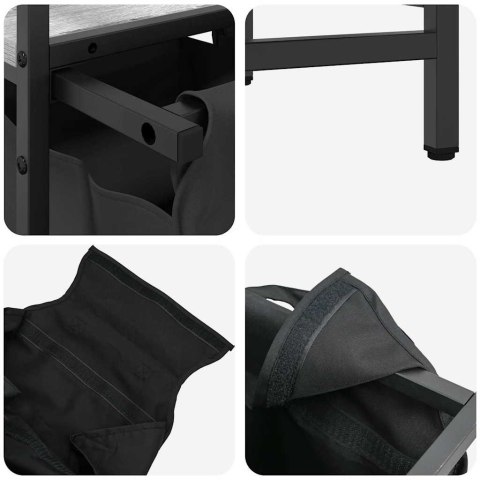 KOSZ NA PRANIE 1 KOMORA Z PÓŁKĄ SZARY DĄB SONOMA