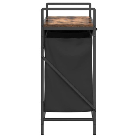 KOSZ NA PRANIE 2 PRZEGRODY Z PÓŁKĄ PRZYDYMIONY DĄB