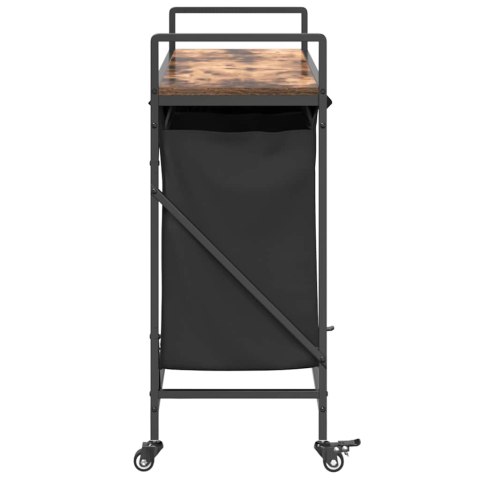 KOSZ NA PRANIE 3 PRZEGRODY Z KÓŁKAMI PRZYDYMIONY DĄB