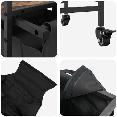 KOSZ NA PRANIE 3 PRZEGRODY Z KÓŁKAMI PRZYDYMIONY DĄB