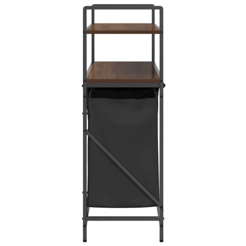 KOSZ NA PRANIE 3 PRZEGRODY Z PÓŁKAMI BRĄZOWY DĄB