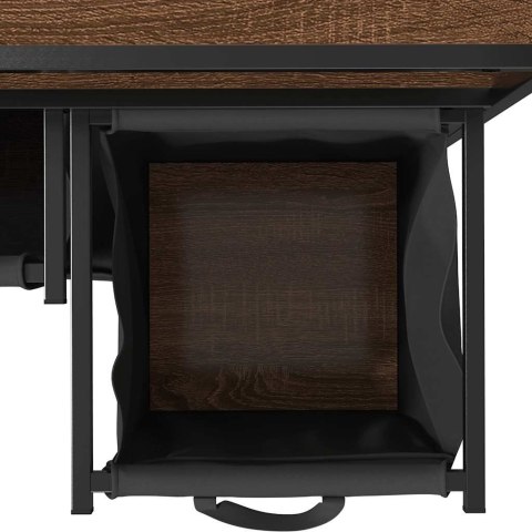 KOSZ NA PRANIE 3 PRZEGRODY Z PÓŁKAMI BRĄZOWY DĄB