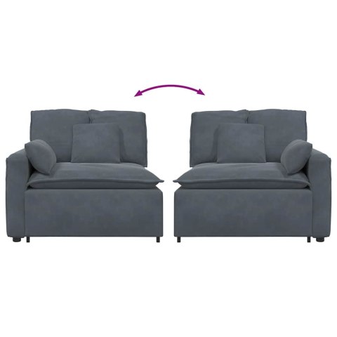 MODUŁOWY PODŁOKIETNIK SOFY MODUŁOWEJ Z PODUSZKAMI CIEMNOSZARY