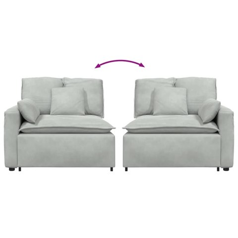 MODUŁOWY PODŁOKIETNIK SOFY MODUŁOWEJ Z PODUSZKAMI JASNOSZARY