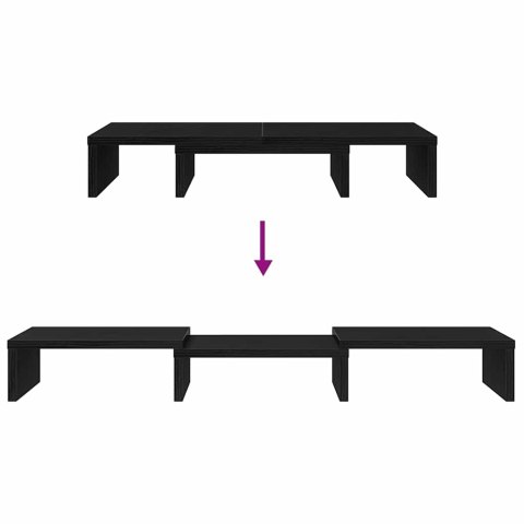 PODSTAWKA POD MONITOR REGULOWANA CZARNY DĄB 60X24X10,5CM