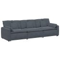 MODUŁOWA SOFA Z AKSAMITNYM SIEDZISKIEM KOMFORT I STYL CIEMNOSZARA