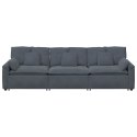 MODUŁOWA SOFA Z AKSAMITNYM SIEDZISKIEM KOMFORT I STYL CIEMNOSZARA