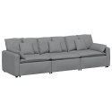 SOFA MODUŁOWA Z PODUSZKAMI JASNOSZARA