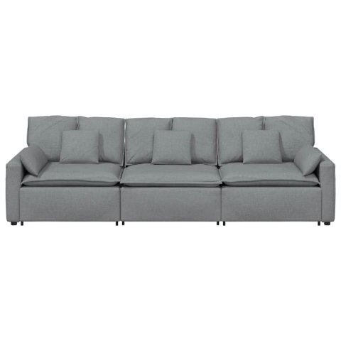 SOFA MODUŁOWA Z PODUSZKAMI JASNOSZARA