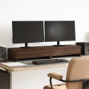 PODSTAWKA POD MONITOR Z SZUFLADAMI PODWÓJNA BRĄZOWY DĄB 100X27X15CM