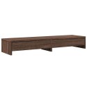 PODSTAWKA POD MONITOR Z SZUFLADAMI PODWÓJNA BRĄZOWY DĄB 100X27X15CM
