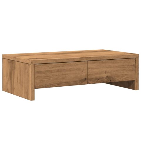 PODSTAWKA POD MONITOR Z SZUFLADAMI DĄB ARTISIAN 50X27X15CM