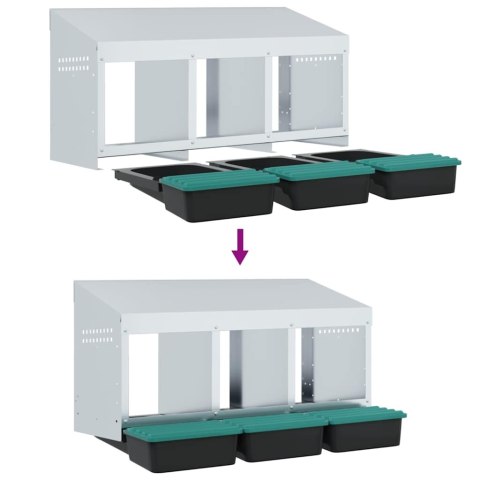 SKRZYNKI LĘGOWE DLA KUR 3 KOMORY MONTAŻ NA ŚCIANIE