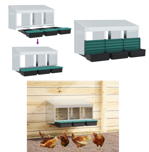 SKRZYNKI LĘGOWE DLA KUR 3 KOMORY MONTAŻ NA ŚCIANIE