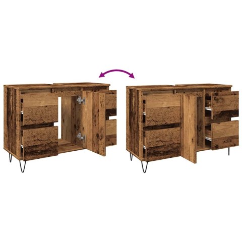 SZAFKA ŁAZIENKOWA STARE DREWNO 80X33X60CM