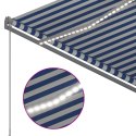 RĘCZNIE ZWIJANA MARKIZA Z LED 300X 250CM NIEBIESKO-BIAŁA