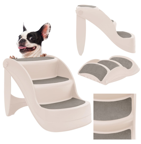 SCHODY SCHODKI DLA PSA RAMPA PODEST 3 STOPNIE 38CM STABILNE SKŁADANE