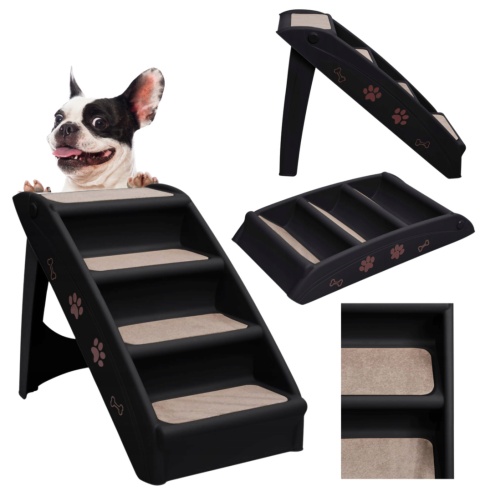 SCHODY SCHODKI DLA PSA RAMPA PODEST 4 STOPNIE 40CM STABILNE SKŁADANE