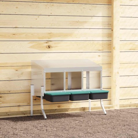 GNIAZDO LĘGOWE DLA KUR 3 KOMORY WYGODNE TRWAŁE WENTYLOWANE ŁATWE CZYSZCZENIE