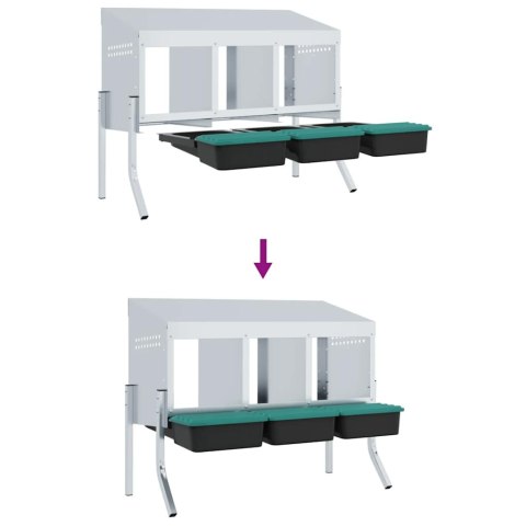 GNIAZDO LĘGOWE DLA KUR 3 KOMORY WYGODNE TRWAŁE WENTYLOWANE ŁATWE CZYSZCZENIE