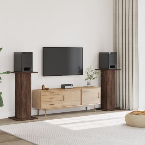 PODSTAWKI POD GŁOŚNIKI 2 SZT. BRĄZOWY DĄB 30X30X95CM