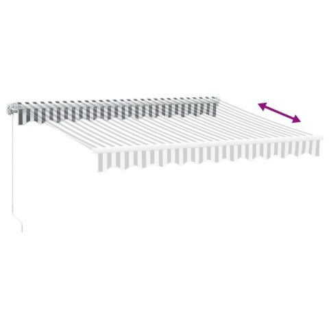 RĘCZNIE ZWIJANA MARKIZA Z LED ANTRACYTOWO-BIAŁA 300X250CM