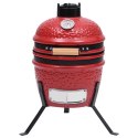 CERAMICZNY GRILL KAMADO 26,5CM Z TERMOMETREM I RUSZTEM WĘDZARNIĄ 2-W-1 56CM