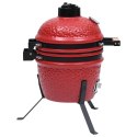 CERAMICZNY GRILL KAMADO 26,5CM Z TERMOMETREM I RUSZTEM WĘDZARNIĄ 2-W-1 56CM