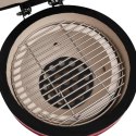 CERAMICZNY GRILL KAMADO 26,5CM Z TERMOMETREM I RUSZTEM WĘDZARNIĄ 2-W-1 56CM