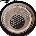CERAMICZNY GRILL KAMADO 26,5CM Z TERMOMETREM I RUSZTEM WĘDZARNIĄ 2-W-1 56CM