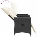 ROZKŁADANA SOFA OGRODOWA DLA 2 OS. ZE STOLIKIEM CZARNA