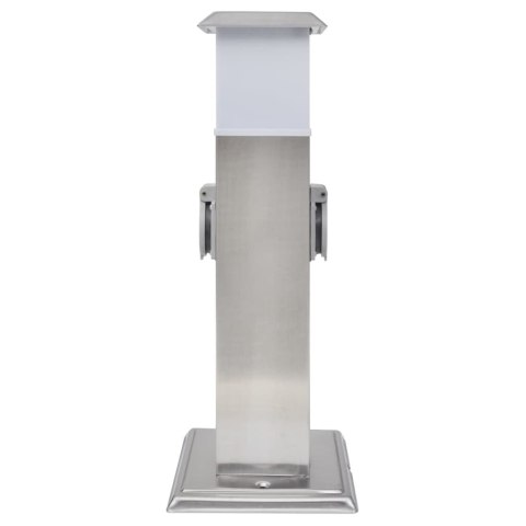 SŁUPEK OGRODOWY Z GNIAZDAMI STAL NIERDZEWNA Z OŚWIETLENIEM