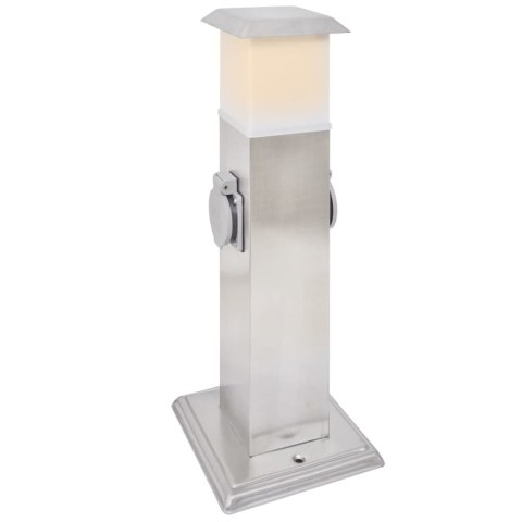 SŁUPEK OGRODOWY Z GNIAZDAMI STAL NIERDZEWNA Z OŚWIETLENIEM