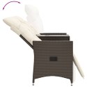 ROZKŁADANA SOFA OGRODOWA ZE STOLIKIEM 2-OS. BRĄZ RATTAN PE