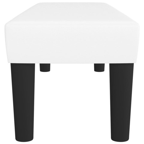 ŁAWKA BIAŁA 100X30X30CM TAPICEROWANA SZTUCZNĄ SKÓRĄ