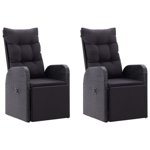 3-CZĘŚCIOWY ZESTAW MEBLI OGRODOWYCH CZARNY