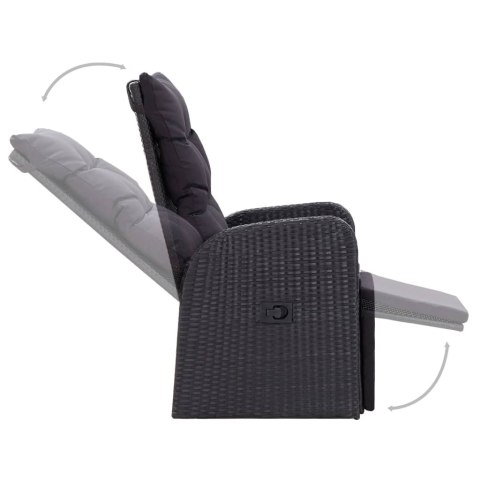 3-CZĘŚCIOWY ZESTAW MEBLI OGRODOWYCH CZARNY