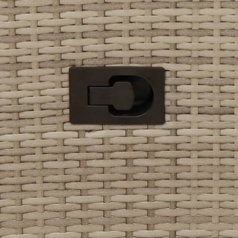 ROZKŁADANY FOTEL OGRODOWY Z PODUSZKAMI BEŻOWY POLIRATTAN