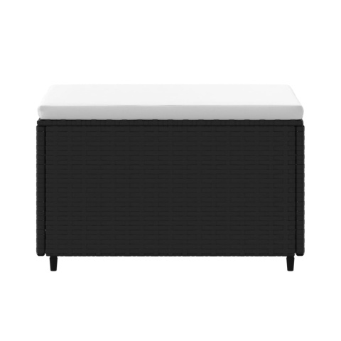 PODNÓŻEK OGRODOWY Z PODUSZKĄ CZARNY POLIRATTAN