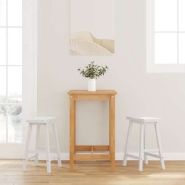 HOKERY BAROWE 2 SZT. BIAŁE NATURALNE DREWNO KAUCZUKOWE