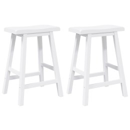 HOKERY BAROWE 2 SZT. BIAŁE NATURALNE DREWNO KAUCZUKOWE