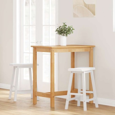 HOKERY BAROWE 2 SZT. BIAŁE NATURALNE DREWNO KAUCZUKOWE