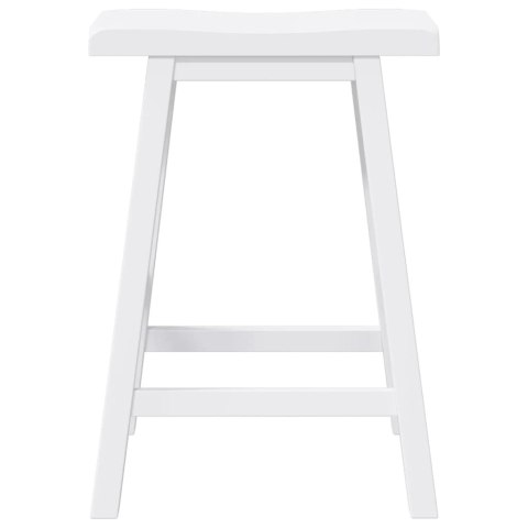 HOKERY BAROWE 2 SZT. BIAŁE NATURALNE DREWNO KAUCZUKOWE