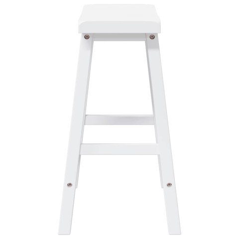 HOKERY BAROWE 2 SZT. BIAŁE NATURALNE DREWNO KAUCZUKOWE