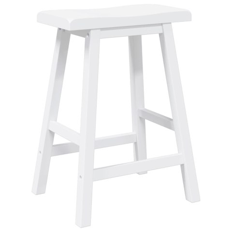 HOKERY BAROWE 2 SZT. BIAŁE NATURALNE DREWNO KAUCZUKOWE